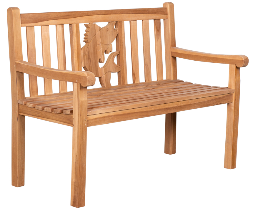 Gartenbank Fisch Teak 120 cm Braun